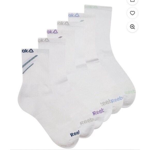 Reebok Tech Comfort Target Cushion Mid Crew Sock 6 Pair - Picture 1 of 6